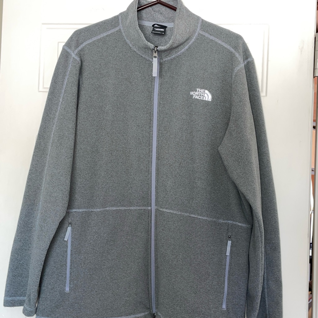 The North Face Men's Gray Full Zip Fleece Long Sleeve Size X Large